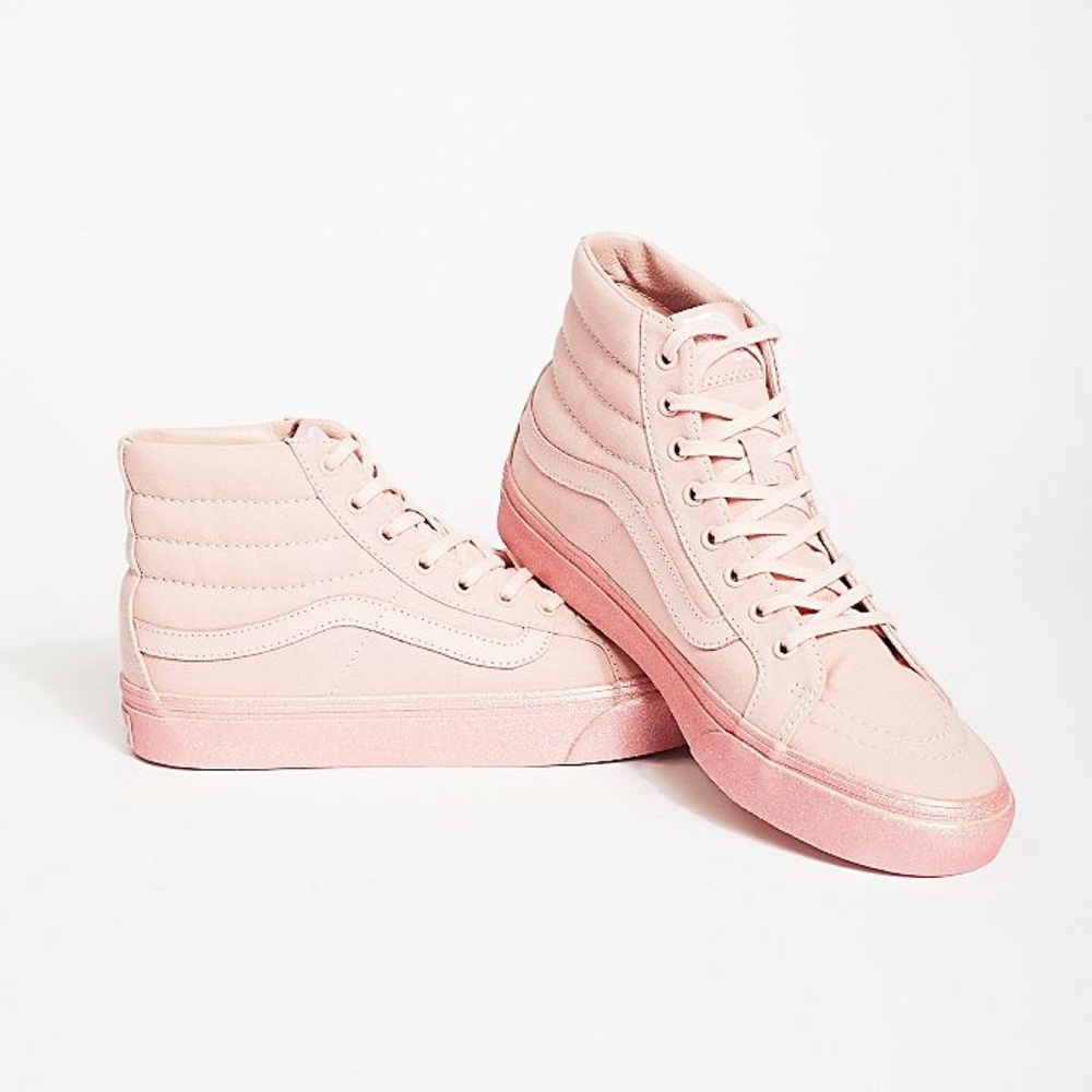 Free People/ Vans Sk8 Slim Glitter High-Top Sneakers- Light Pink (RARE)